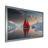 Red Sailboat Arctic Tranquility - Boat Canvas Wall Art