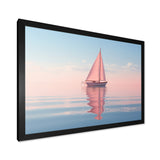 Pink Sailboat Pastel Sunset Reflection - Boat Canvas Wall Art
