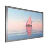 Pink Sailboat Pastel Sunset Reflection - Boat Canvas Wall Art