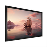 Pink Sailboat Pink Cloud Sunset Reflection - Boat Canvas Wall Art