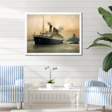 Vintage Photograph Of RMS Titanic - Boat Canvas Wall Art