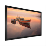 Dinghy Boat Serenity Pastel Sunset - Boat Canvas Wall Art