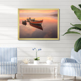 Dinghy Boat Serenity Pastel Sunset - Boat Canvas Wall Art