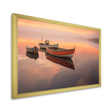 Dinghy Boat Serenity Pastel Sunset - Boat Canvas Wall Art
