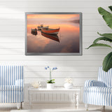 Dinghy Boat Serenity Pastel Sunset - Boat Canvas Wall Art