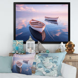 Dinghy Boat Tranquility Pastel Sunset - Boat Canvas Wall Art