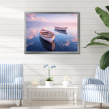 Dinghy Boat Tranquility Pastel Sunset - Boat Canvas Wall Art