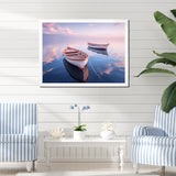 Dinghy Boat Tranquility Pastel Sunset - Boat Canvas Wall Art