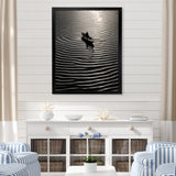Nautical Serenity In Black And White - Boat Canvas Wall Art