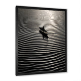 Nautical Serenity In Black And White - Boat Canvas Wall Art