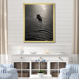 Nautical Serenity In Black And White - Boat Canvas Wall Art