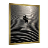 Nautical Serenity In Black And White - Boat Canvas Wall Art