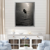 Nautical Serenity In Black And White - Boat Canvas Wall Art