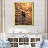 Nautical Serenity Dinghy Golden Hour - Boat Canvas Wall Art