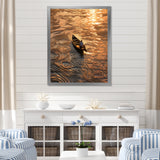 Nautical Serenity Dinghy Golden Hour - Boat Canvas Wall Art
