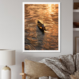 Nautical Serenity Dinghy Golden Hour - Boat Canvas Wall Art