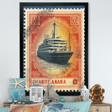 Vintage Postal Stamp RMS Titanic - Boat Canvas Wall Art