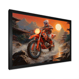 Red Dirt Bike Riding In Japanese Mountains - Bicycle Canvas Wall Art