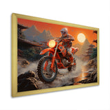 Red Dirt Bike Riding In Japanese Mountains - Bicycle Canvas Wall Art