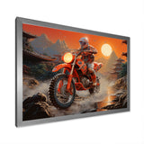 Red Dirt Bike Riding In Japanese Mountains - Bicycle Canvas Wall Art