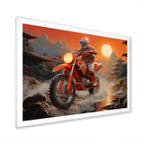Red Dirt Bike Riding In Japanese Mountains - Bicycle Canvas Wall Art