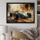 Retro Grand Prix Sports Car Illustration - Cars Race Car Canvas Wall Art
