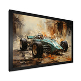 Retro Grand Prix Sports Car Illustration - Cars Race Car Canvas Wall Art