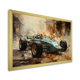 Retro Grand Prix Sports Car Illustration - Cars Race Car Canvas Wall Art