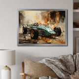 Retro Grand Prix Sports Car Illustration - Cars Race Car Canvas Wall Art