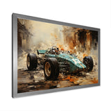 Retro Grand Prix Sports Car Illustration - Cars Race Car Canvas Wall Art