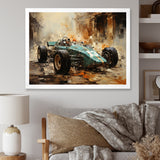 Retro Grand Prix Sports Car Illustration - Cars Race Car Canvas Wall Art