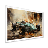 Retro Grand Prix Sports Car Illustration - Cars Race Car Canvas Wall Art