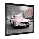 Pink Classic Mercedes Vintage Photography - Classic Cars Canvas Wall Art