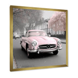 Pink Classic Mercedes Vintage Photography - Classic Cars Canvas Wall Art