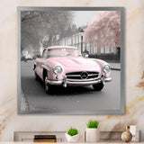 Pink Classic Mercedes Vintage Photography - Classic Cars Canvas Wall Art