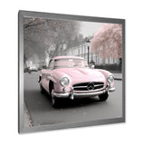 Pink Classic Mercedes Vintage Photography - Classic Cars Canvas Wall Art