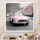 Pink Classic Mercedes Vintage Photography - Classic Cars Canvas Wall Art