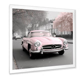 Pink Classic Mercedes Vintage Photography - Classic Cars Canvas Wall Art
