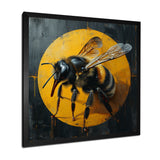 Honey Bee On Yellow - Bee Large Canvas Wall Art