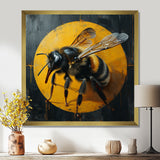 Honey Bee On Yellow - Bee Large Canvas Wall Art