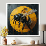 Honey Bee On Yellow - Bee Large Canvas Wall Art