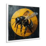 Honey Bee On Yellow - Bee Large Canvas Wall Art