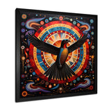 Majestic Black Eagle Ethnic Seal - Multi-Color Eagle Wall Art