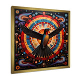 Majestic Black Eagle Ethnic Seal - Multi-Color Eagle Wall Art