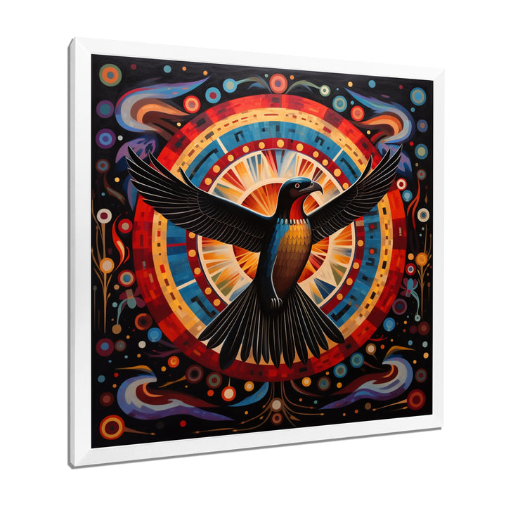 Majestic Black Eagle Ethnic Seal - Multi-Color Eagle Wall Art