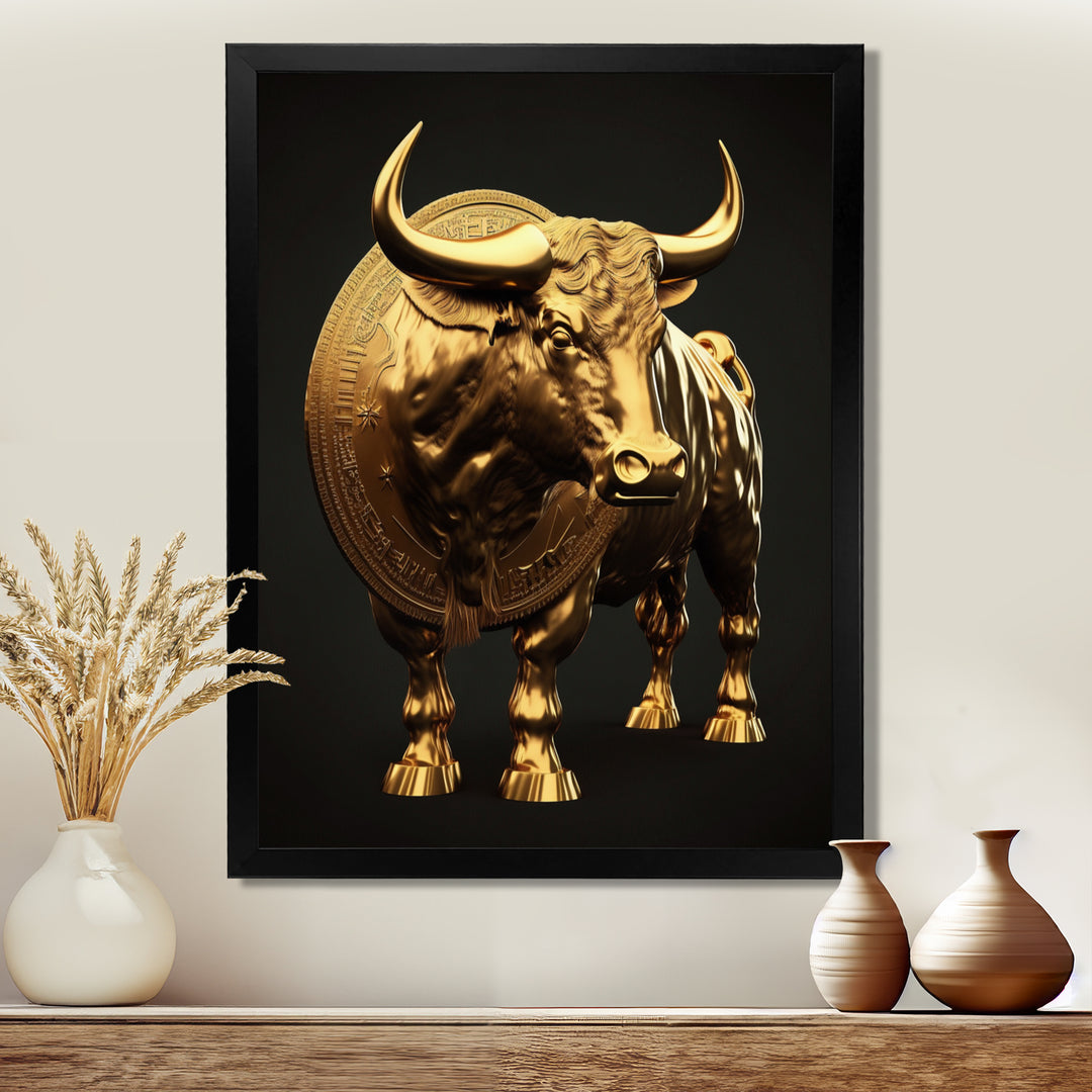 Bullish Momentum Bitcoin Bull - Bull Canvas Wall Art