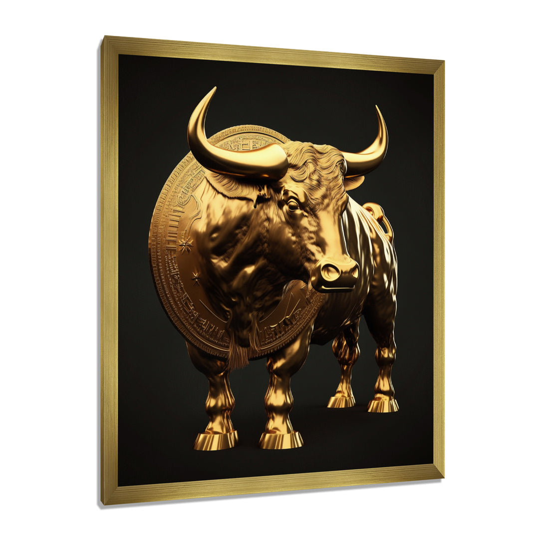 Bullish Momentum Bitcoin Bull - Bull Canvas Wall Art