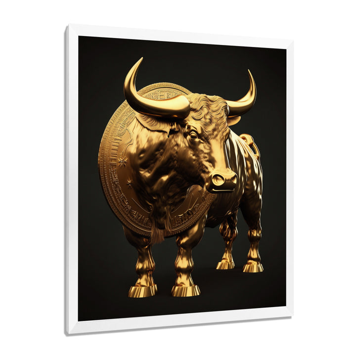Bullish Momentum Bitcoin Bull - Bull Canvas Wall Art