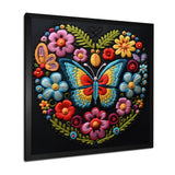 Floral Boho Papillon Embroidery - Butterfly Wall Decor