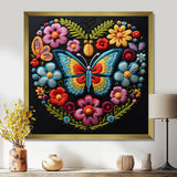 Floral Boho Papillon Embroidery - Butterfly Wall Decor